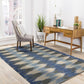 HomeRoots 3' x 5' Blue and Cream Ikat Pattern Area Rug