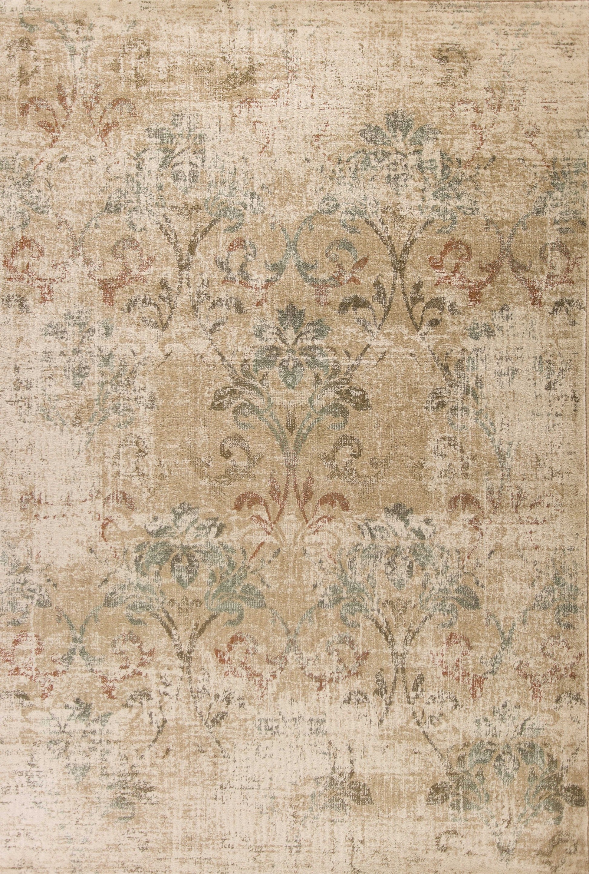 HomeRoots 3' x 5' Champagne Beige Machine Woven Damask Indoor Area Rug