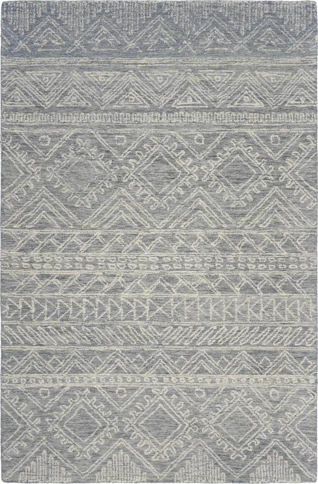 HomeRoots 3' x 5' Gray Geometric Pattern Area Rug