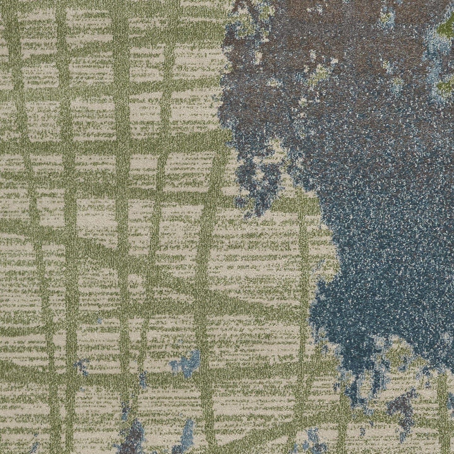 HomeRoots 3' x 5' Green or Blue Abstract Watercolor Area Rug
