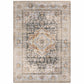 HomeRoots 3' x 5' Grey Blue Machine Woven Medallion Indoor Area Rug