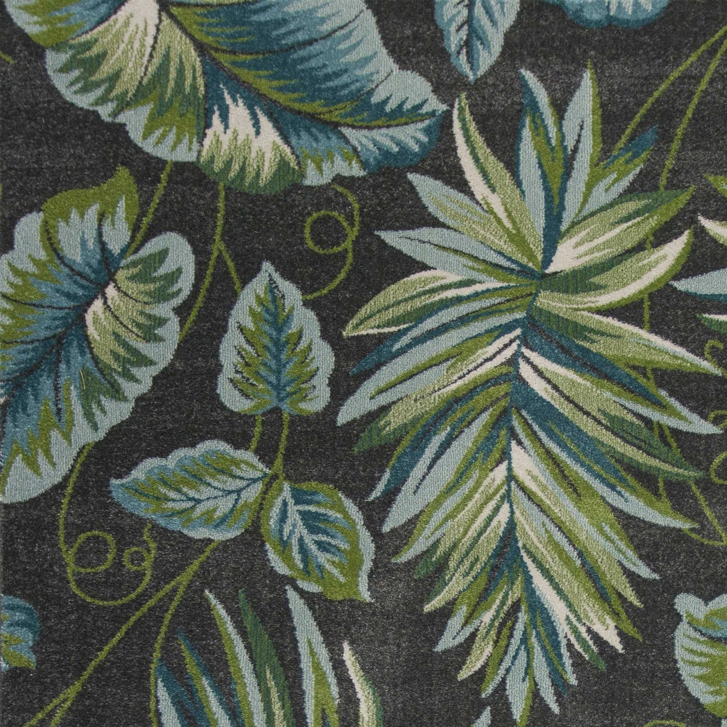 HomeRoots 3' x 5' Grey Floral Polypropylene Rug