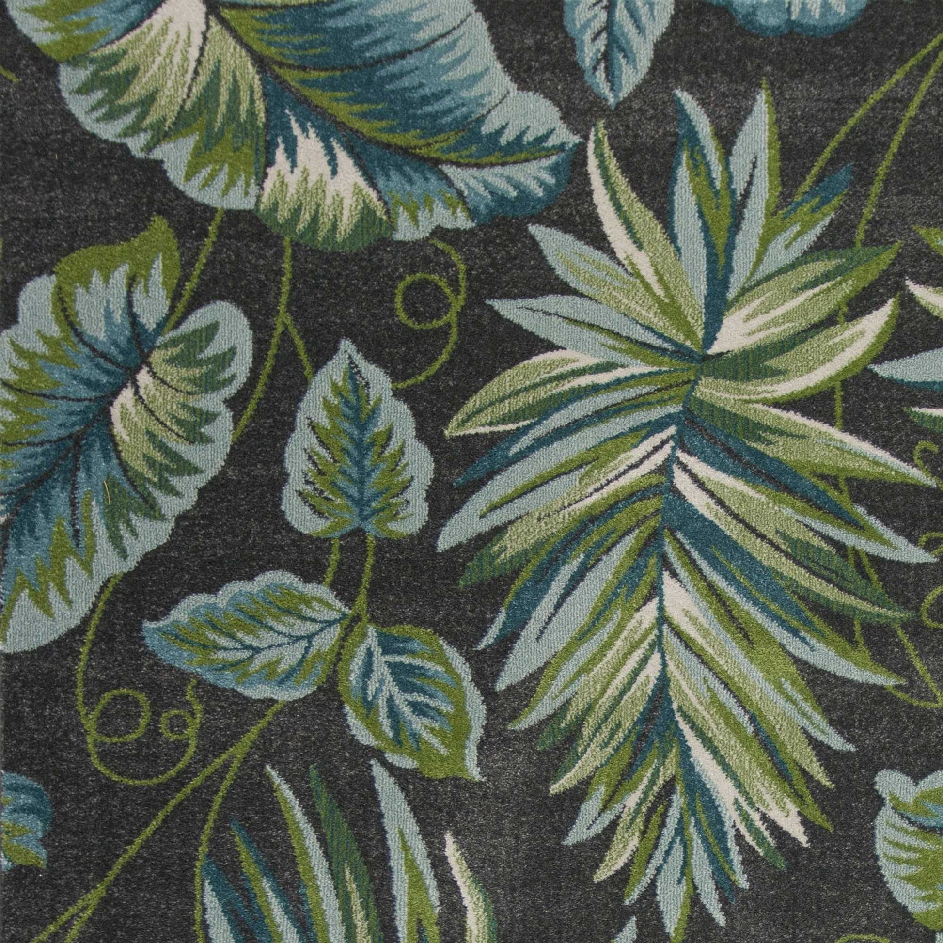 HomeRoots 3' x 5' Grey Floral Polypropylene Rug
