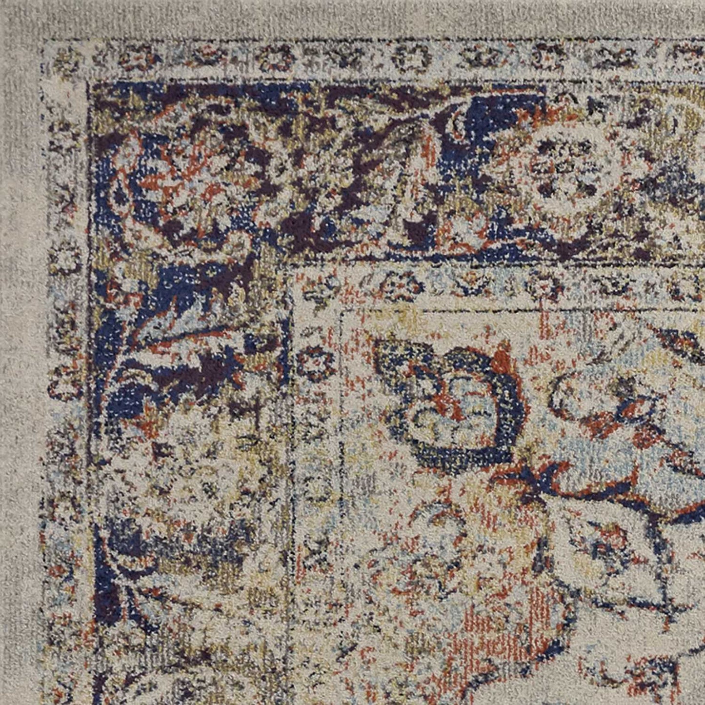 HomeRoots 3' x 5' Ivory Machine Woven Floral Traditional Indoor Area Rug