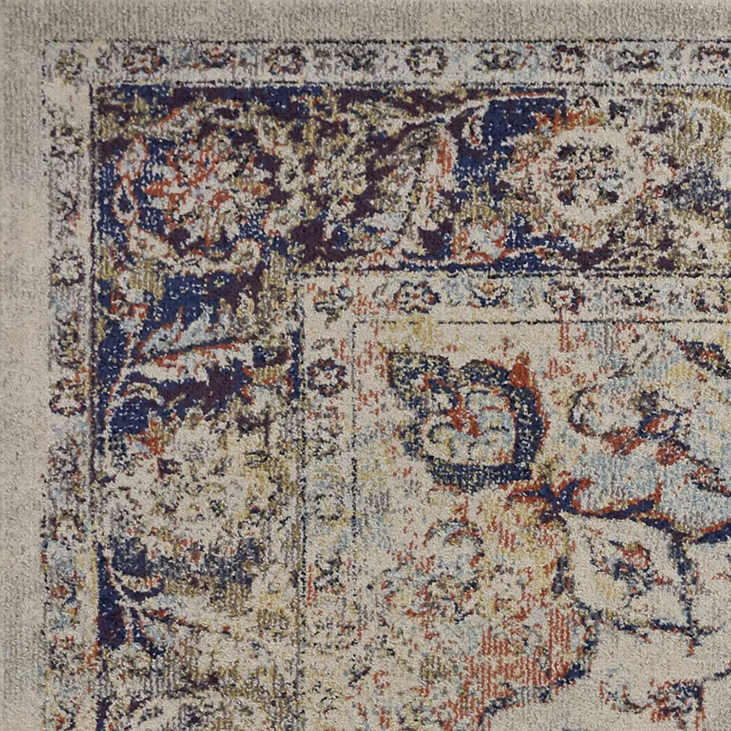 HomeRoots 3' x 5' Ivory Machine Woven Floral Traditional Indoor Area Rug