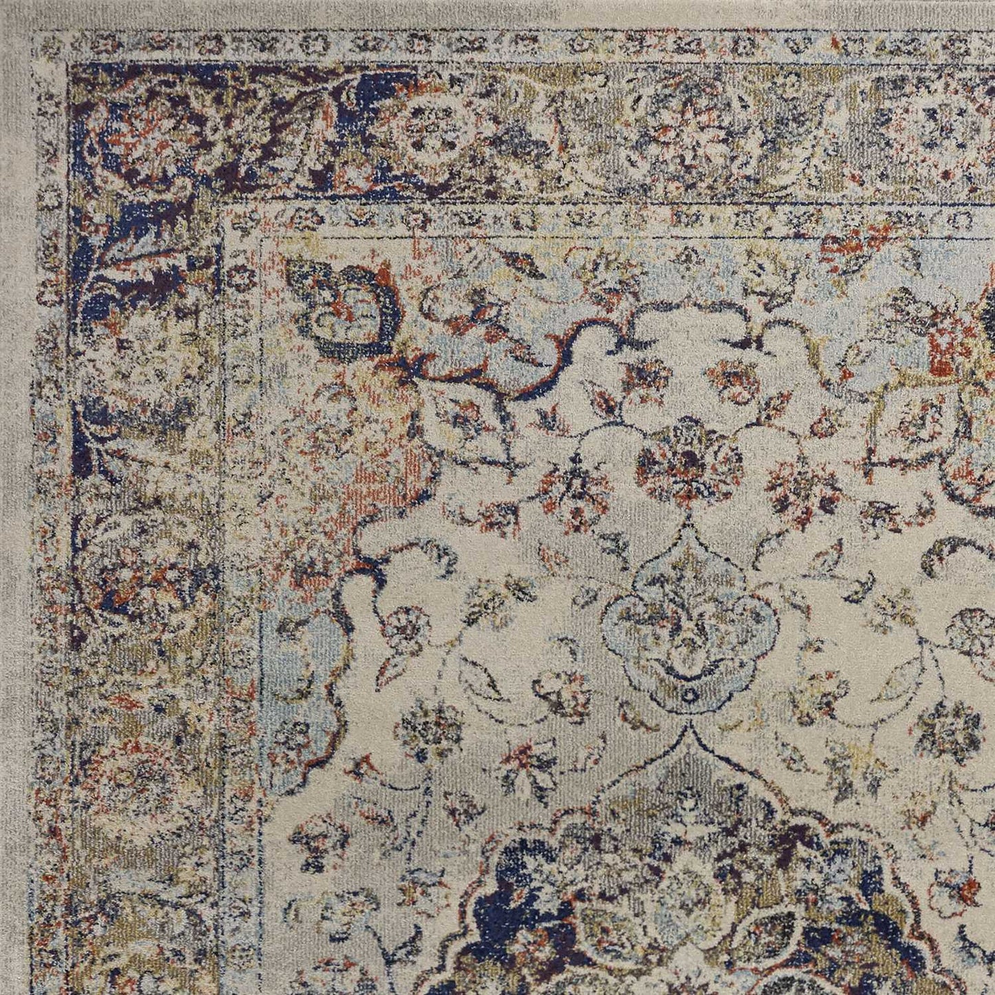 HomeRoots 3' x 5' Ivory Machine Woven Floral Traditional Indoor Area Rug