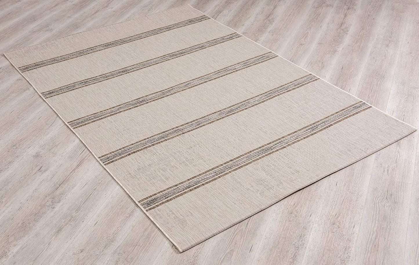 HomeRoots 3' x 5' Ivory Transitional Striped Area Rug