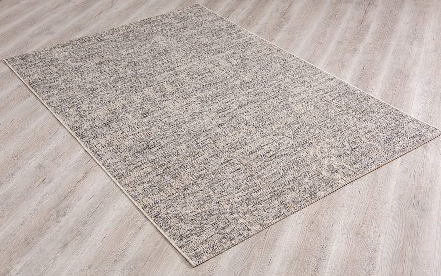 HomeRoots 3' x 5' Ivory and Gray Modern Weathered Area Rug