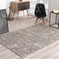 HomeRoots 3' x 5' Ivory and Gray Modern Weathered Area Rug