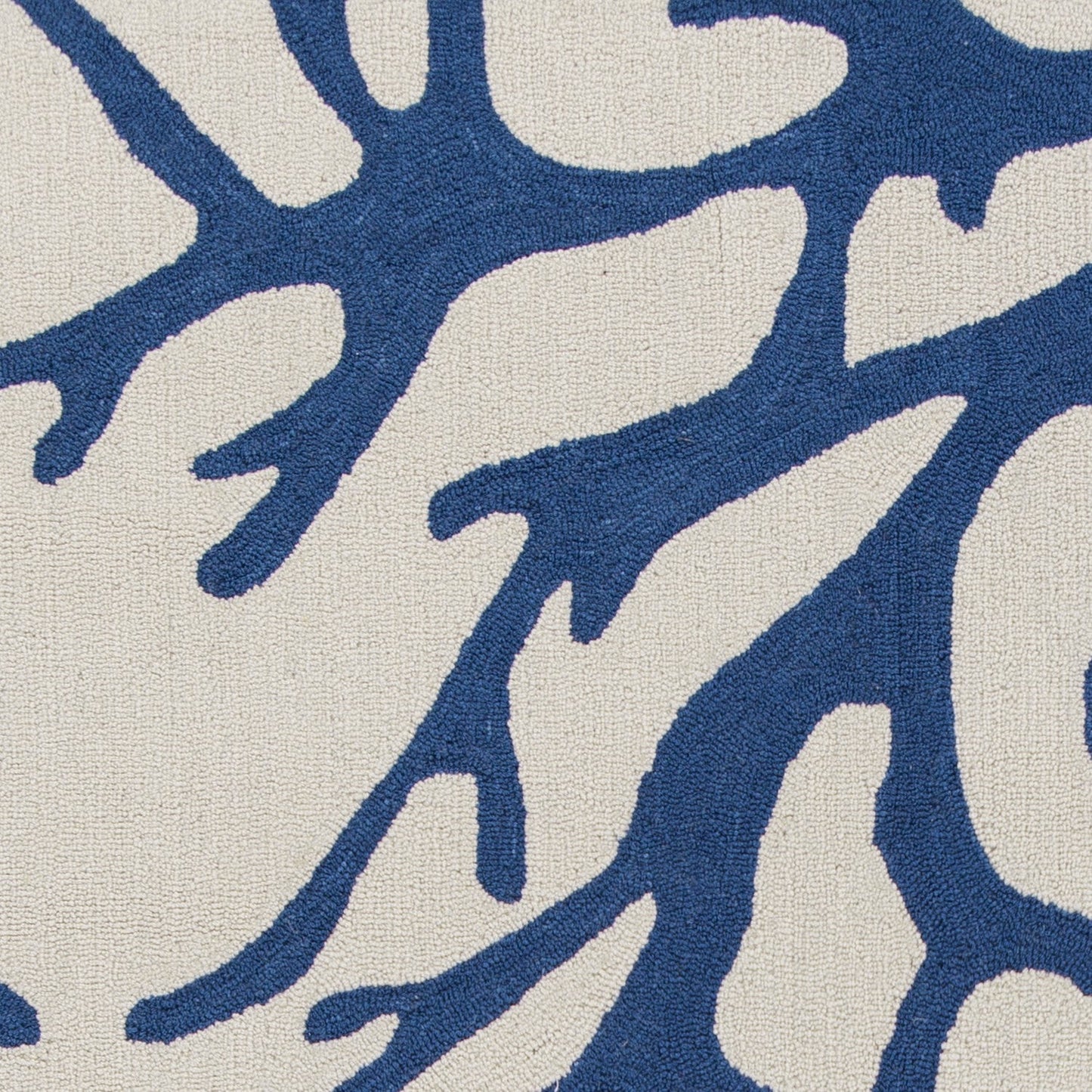 HomeRoots 3' x 5' Ivory or Blue Coral Area Rug