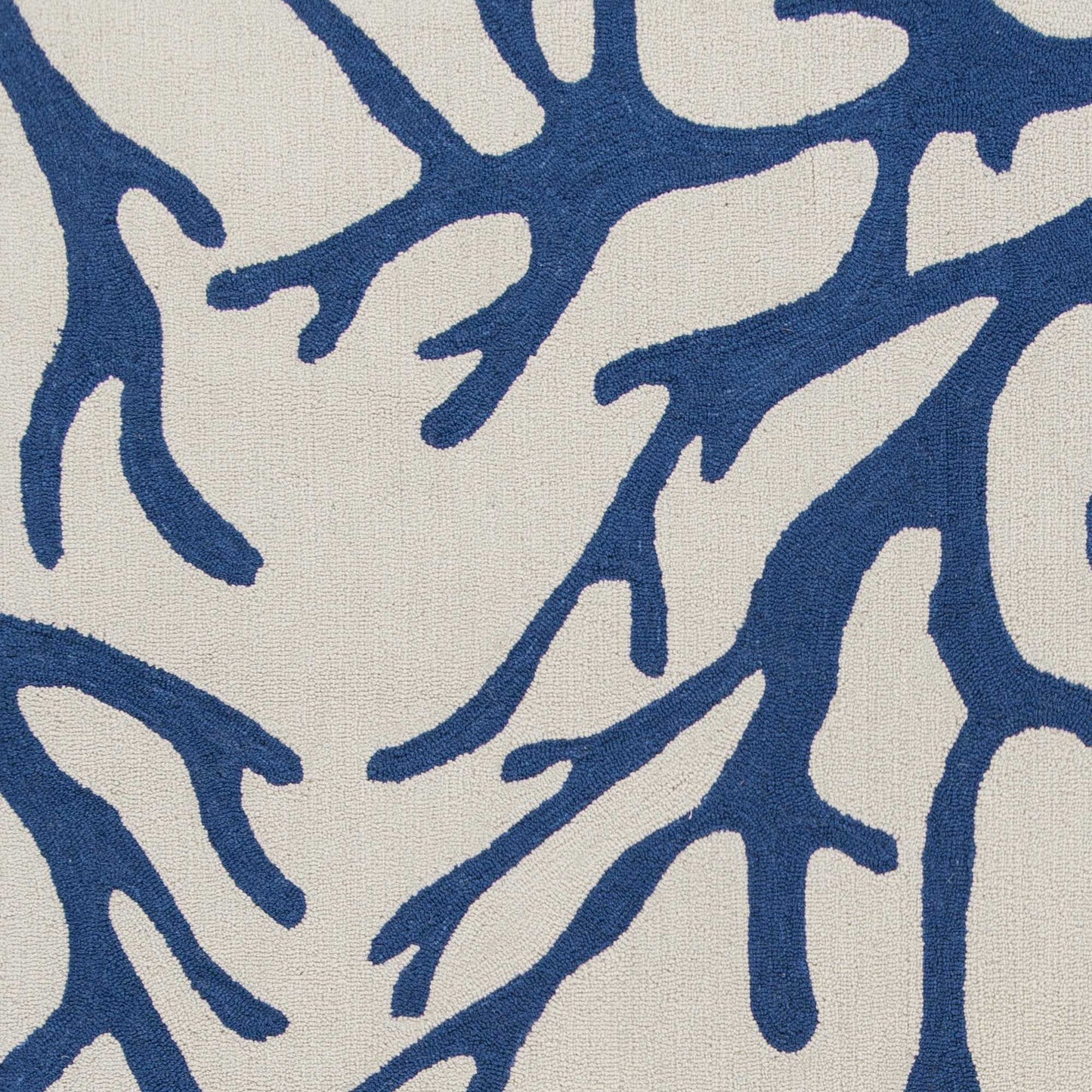 HomeRoots 3' x 5' Ivory or Blue Coral Area Rug