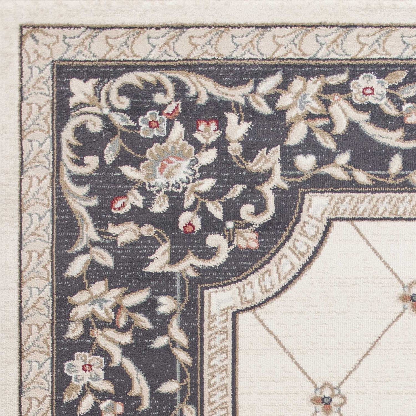HomeRoots 3' x 5' Ivory or Grey Polypropylene Area Rug