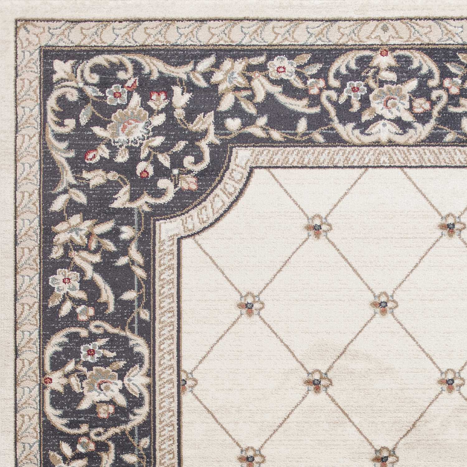 HomeRoots 3' x 5' Ivory or Grey Polypropylene Area Rug