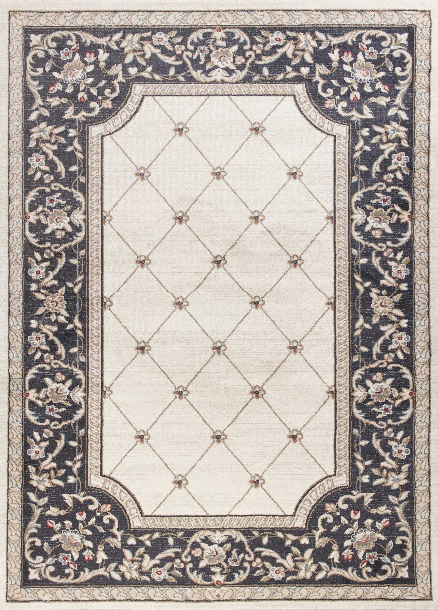 HomeRoots 3' x 5' Ivory or Grey Polypropylene Area Rug