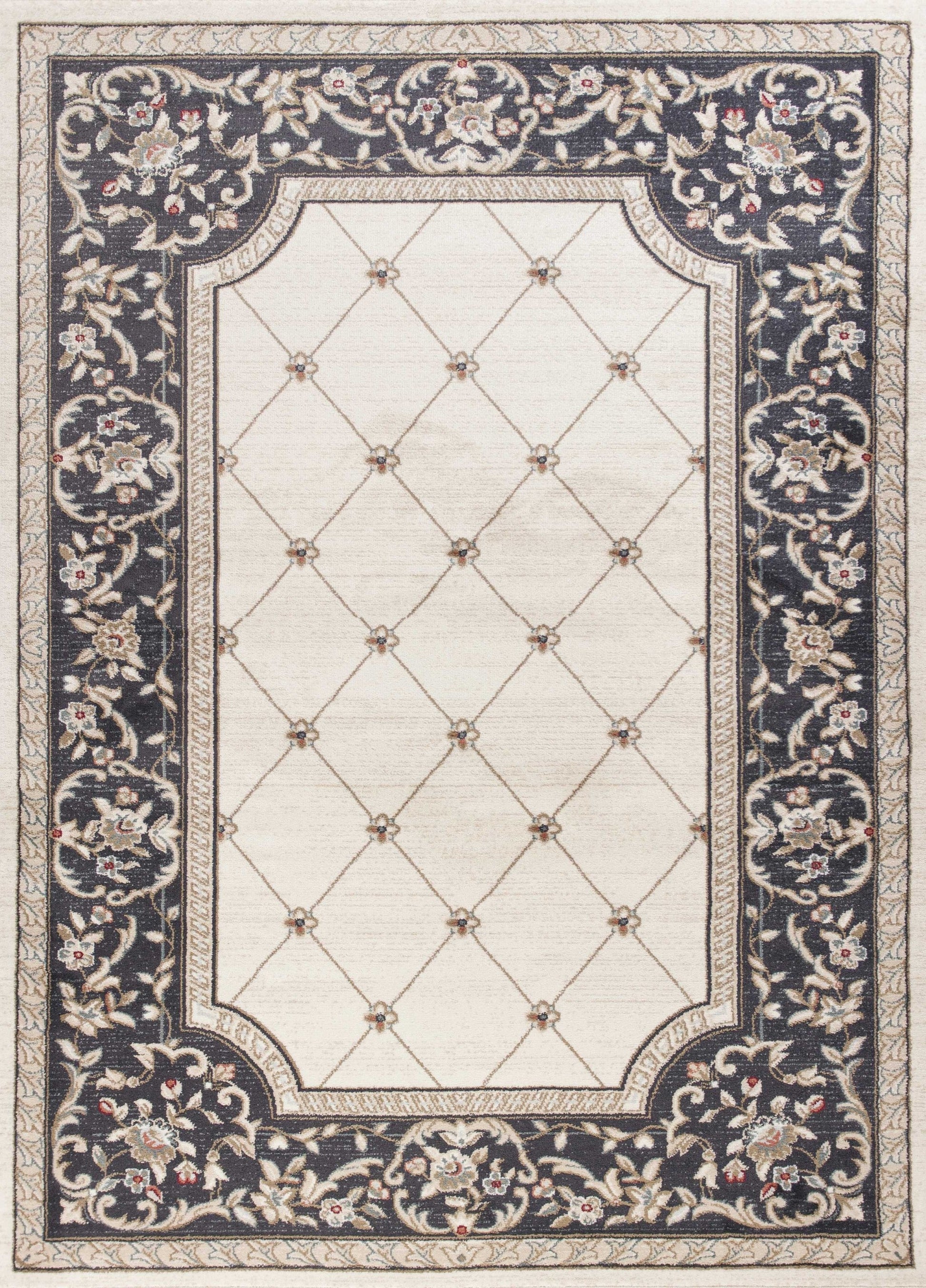 HomeRoots 3' x 5' Ivory or Grey Polypropylene Area Rug