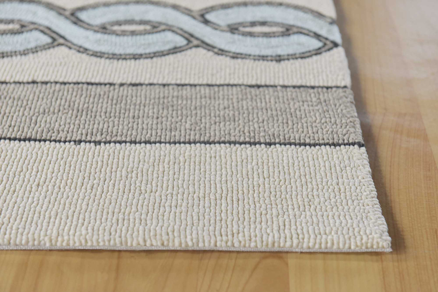 HomeRoots 3' x 5' Ivory or Spa Braid Design UV Treated Area Rug