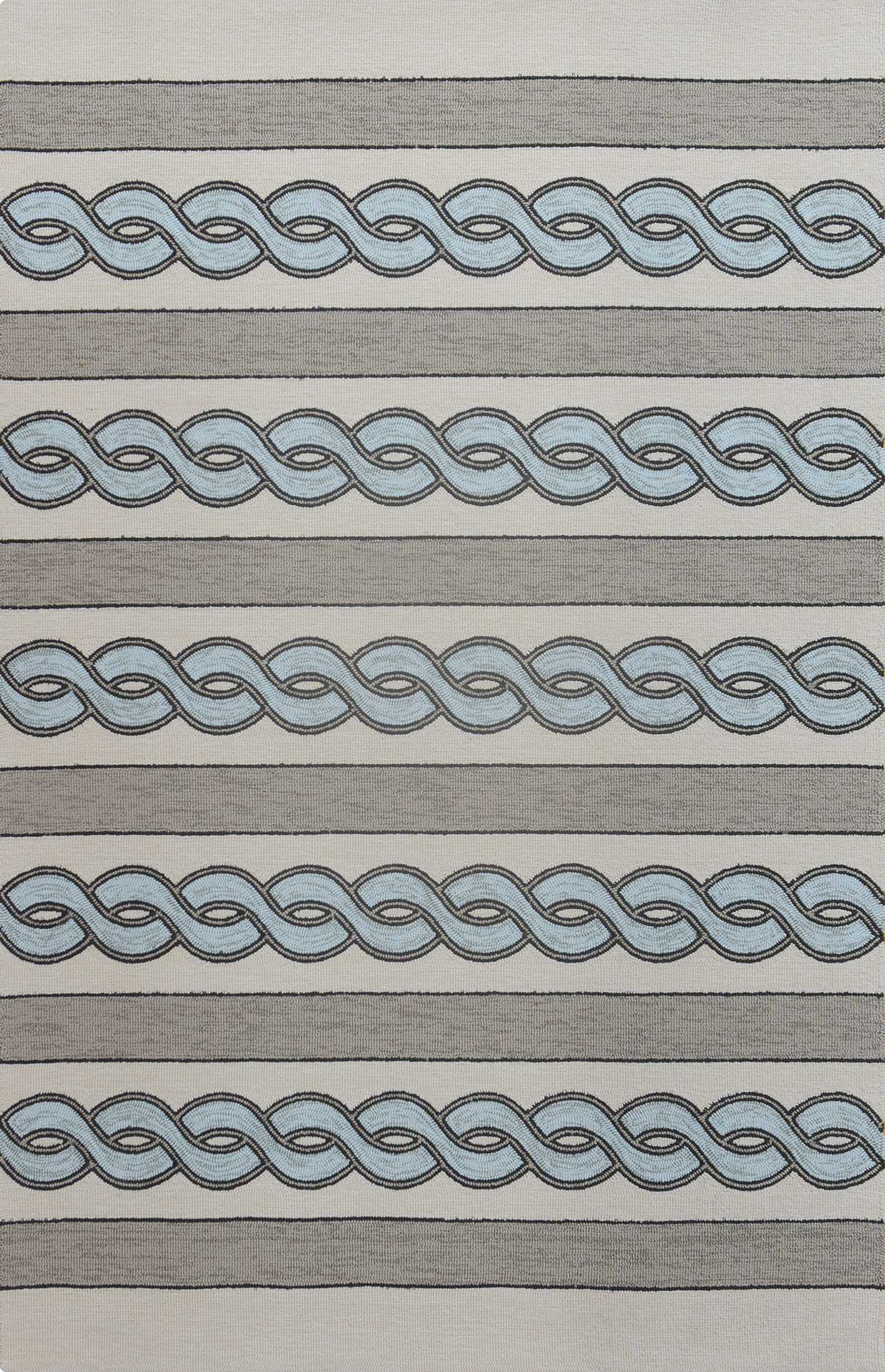HomeRoots 3' x 5' Ivory or Spa Braid Design UV Treated Area Rug