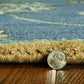 HomeRoots 3' x 5' Midnight Floral Vines Wool Area Rug