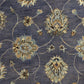 HomeRoots 3' x 5' Midnight Floral Vines Wool Area Rug