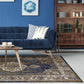 HomeRoots 3' x 5' Navy Traditional Bordered Area Rug