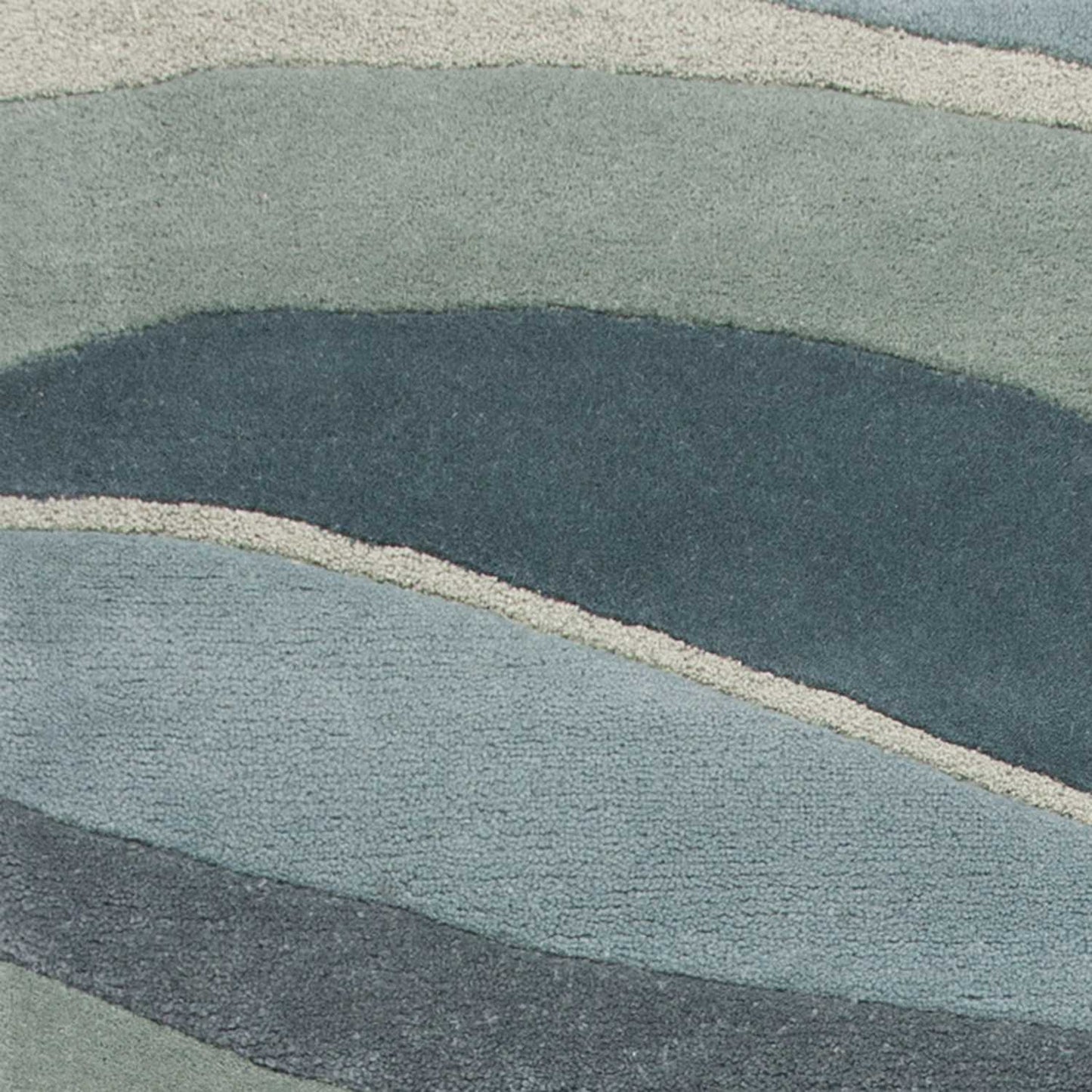HomeRoots 3 x 5' Ocean Blue Teal Hand Tufted Abstract Waves Indoor Area Rug