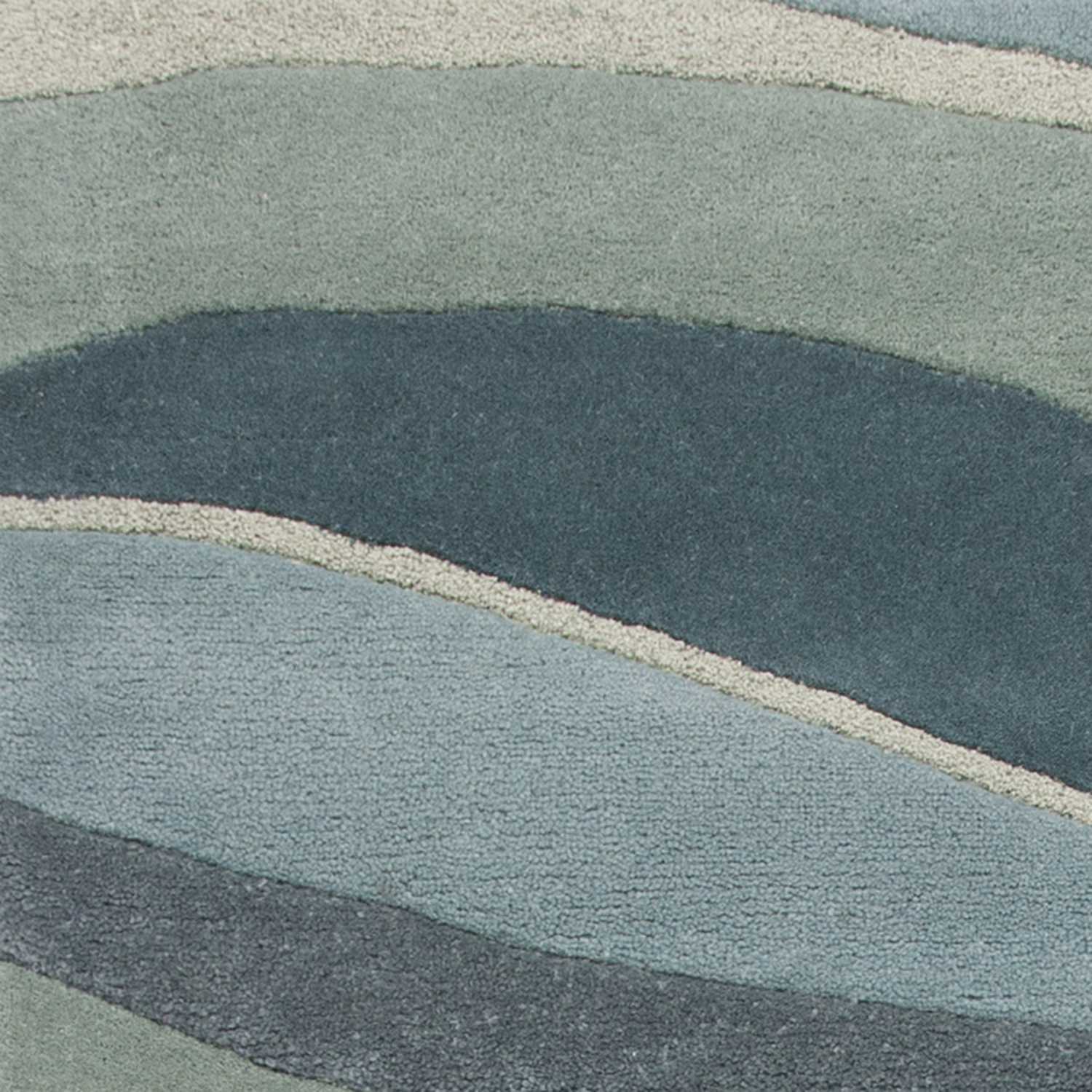 HomeRoots 3 x 5' Ocean Blue Teal Hand Tufted Abstract Waves Indoor Area Rug