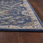 HomeRoots 3' x 5' Royal Blue Machine Woven Floral Traditional Indoor Area Rug