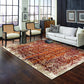 HomeRoots 3' x 5' Rust Ivory Distressed Diamonds Area Rug