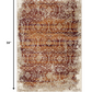 HomeRoots 3' x 5' Rust Ivory Distressed Diamonds Area Rug