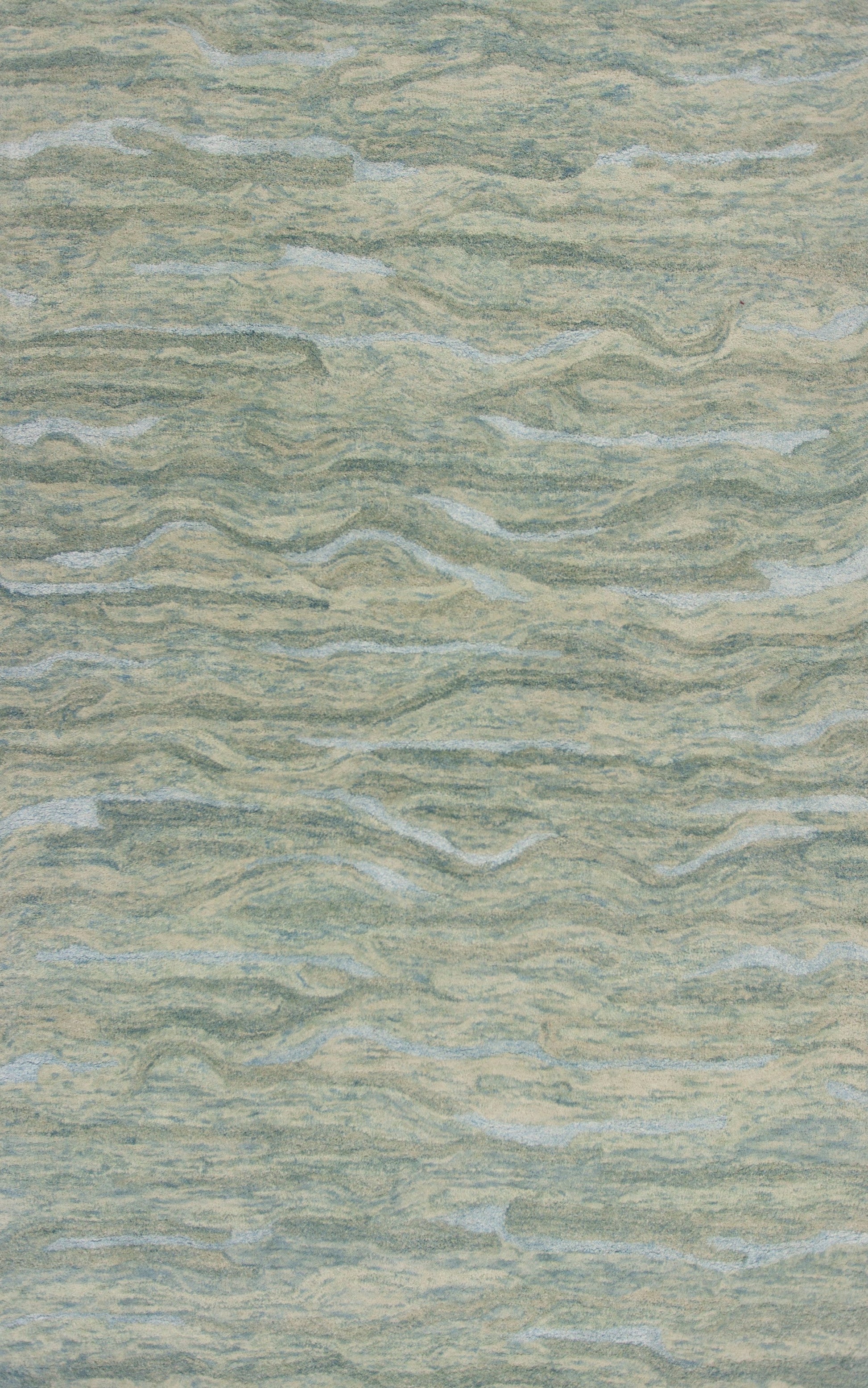 HomeRoots 3' x 5' Seafoam Blue Hand Tufted Abstract Indoor Area Rug