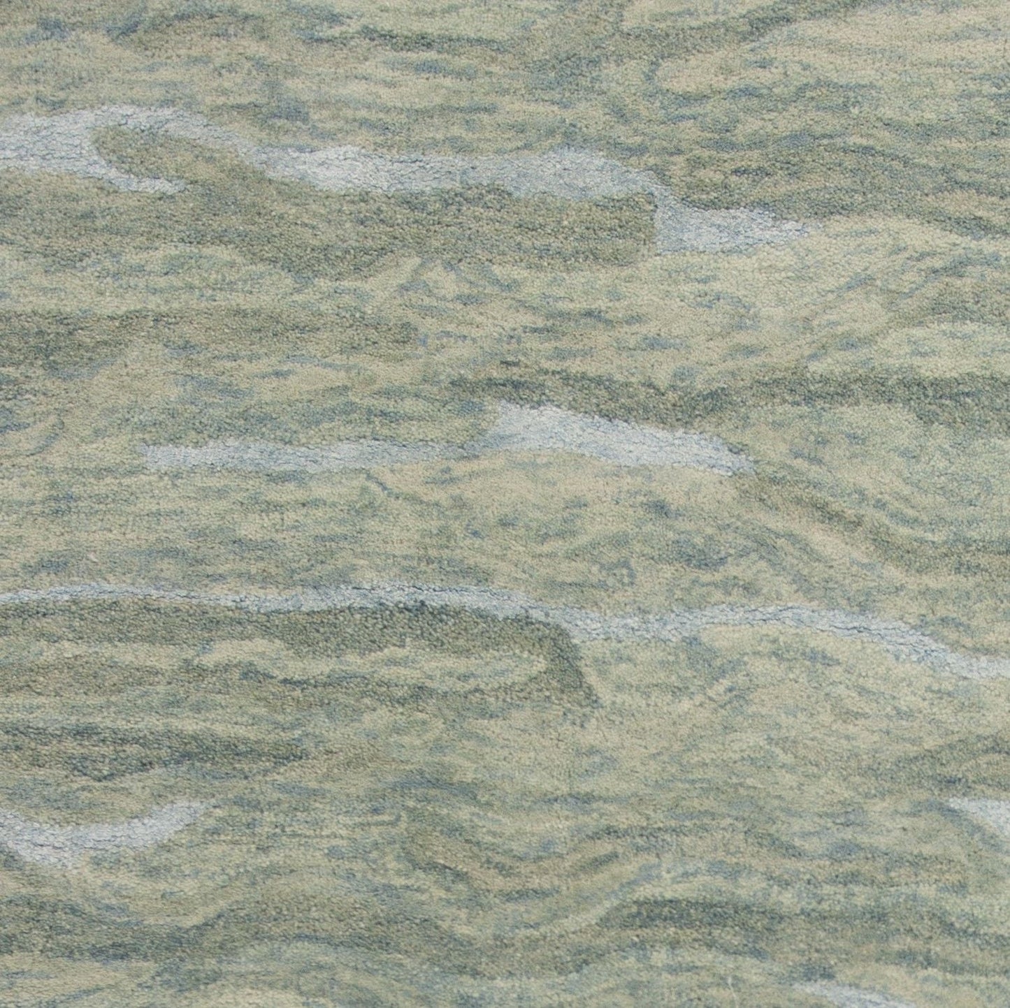 HomeRoots 3' x 5' Seafoam Blue Hand Tufted Abstract Indoor Area Rug