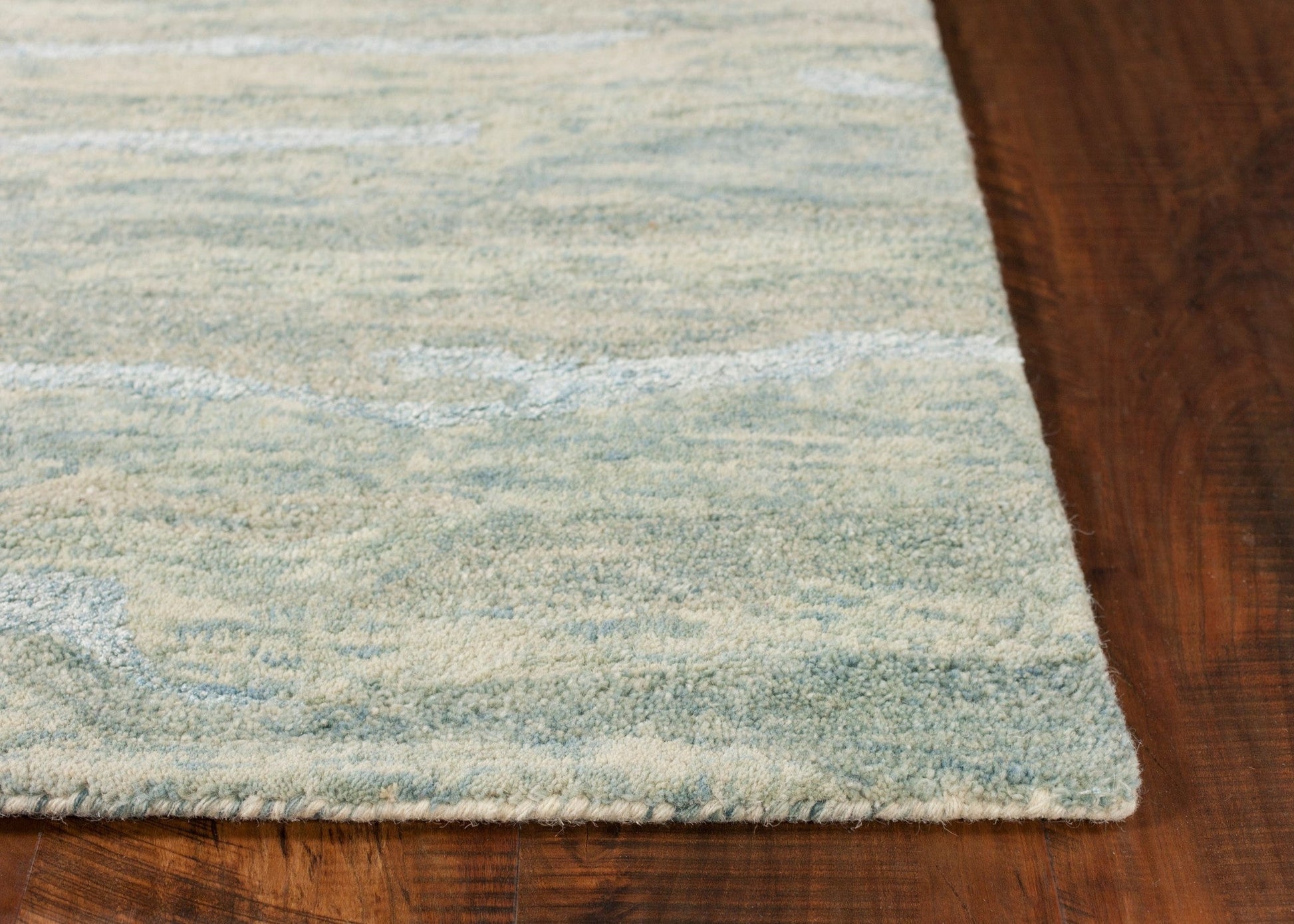 HomeRoots 3' x 5' Seafoam Blue Hand Tufted Abstract Indoor Area Rug