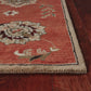 HomeRoots 3 x 5' Sienna Orange Hand Tufted Wool Traditional Floral Indoor Area Rug