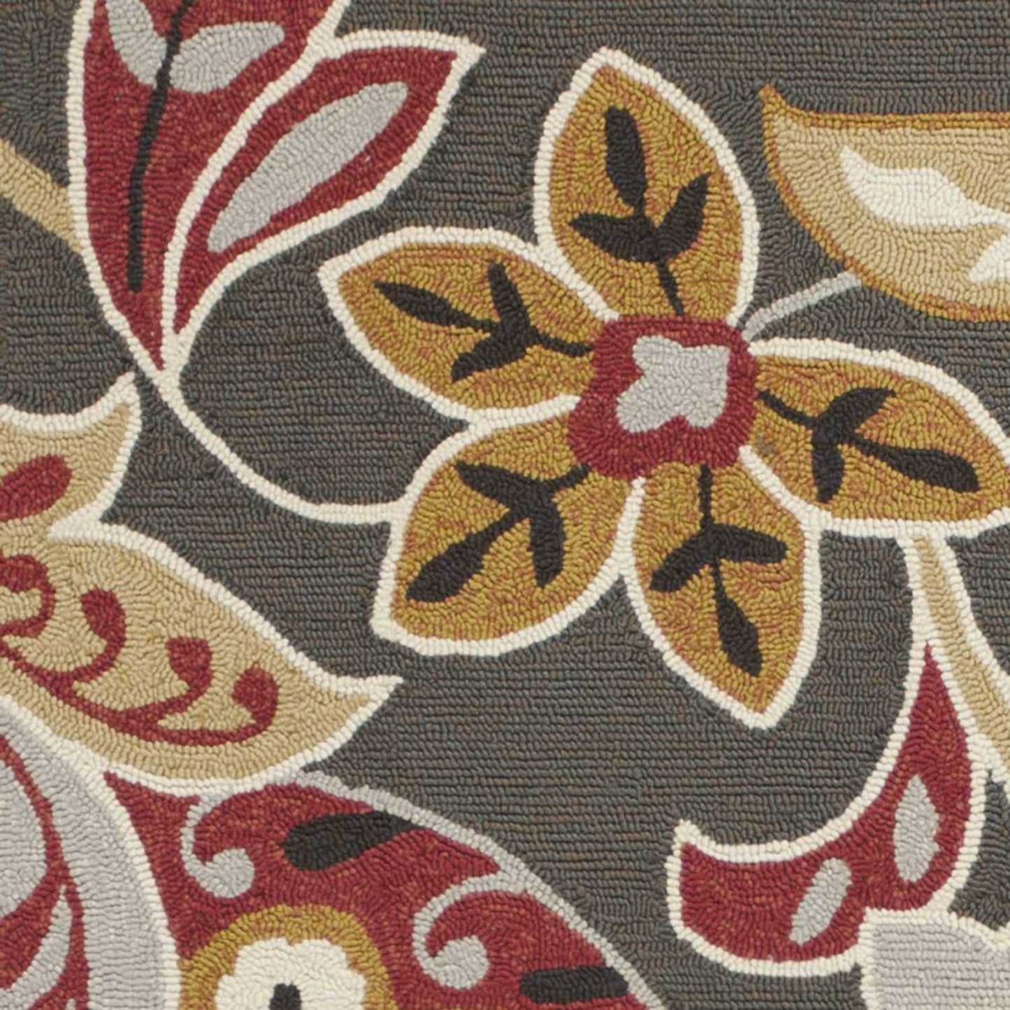 HomeRoots 3' x 5' Taupe Floral UV Treated Area Rug