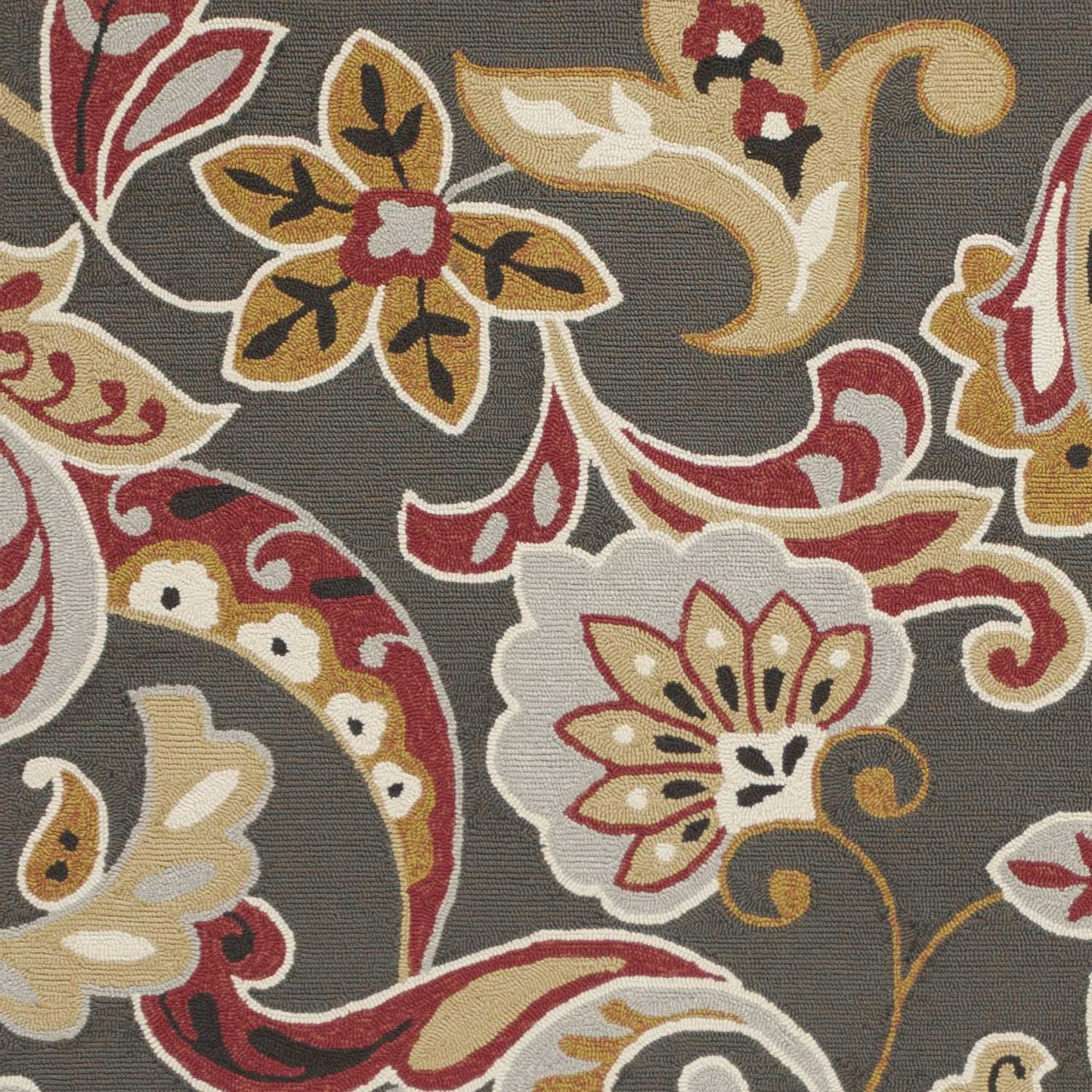 HomeRoots 3' x 5' Taupe Floral UV Treated Area Rug