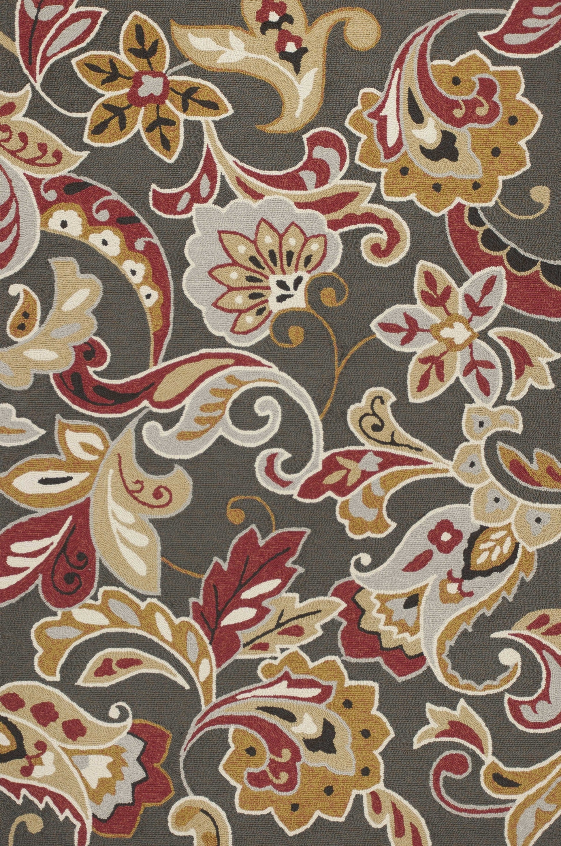 HomeRoots 3' x 5' Taupe Floral UV Treated Area Rug
