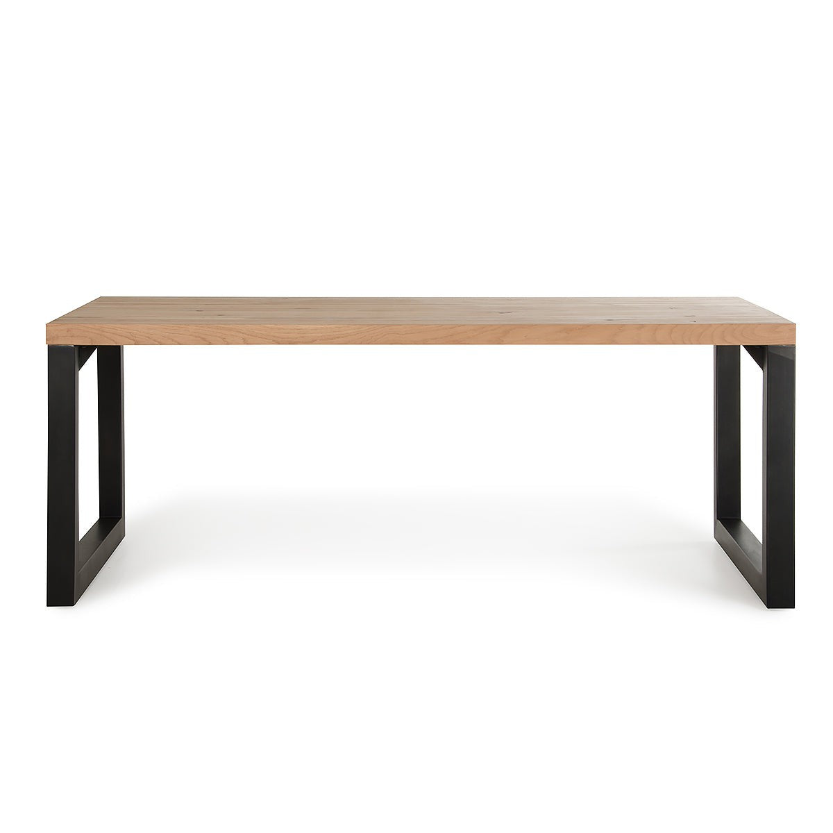 HomeRoots 30" Aged Oak Wood And Metal Dining Table