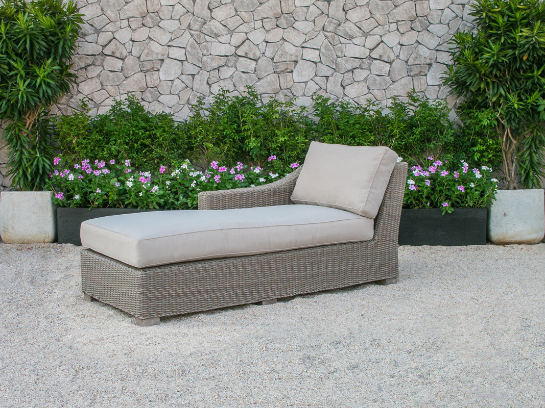 HomeRoots 30" Aluminum Wood and Rattan Sectional Sofa Set