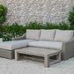 HomeRoots 30" Aluminum Wood and Rattan Sectional Sofa Set