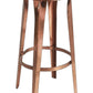 HomeRoots 30" Backless Bar Height Bar Chair With Footrest in Copper Finish