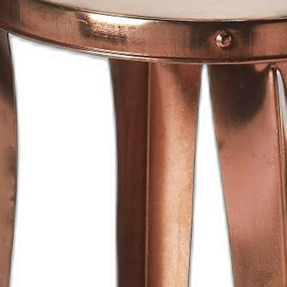 HomeRoots 30" Backless Bar Height Bar Chair With Footrest in Copper Finish