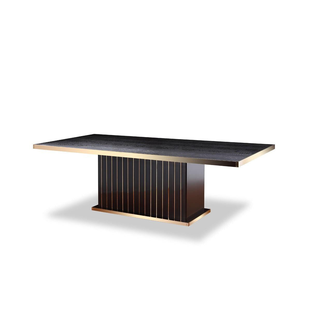 HomeRoots 30" Black Crocodile And Rosegold Dining Table