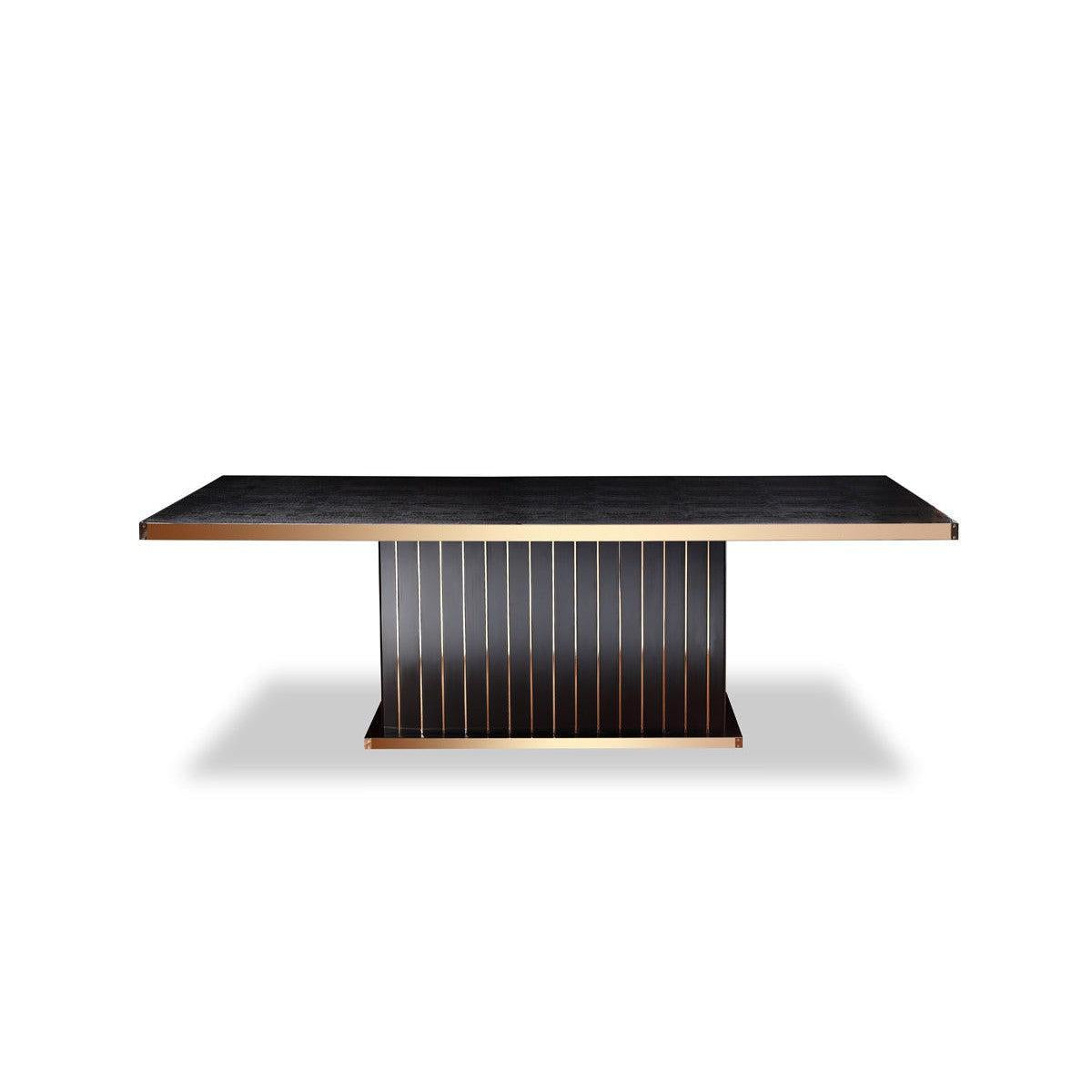 HomeRoots 30" Black Crocodile And Rosegold Dining Table