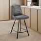 HomeRoots 30" Black Fabric and Black Metal Bar Stool