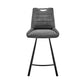 HomeRoots 30" Black Fabric and Black Metal Bar Stool
