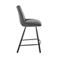 HomeRoots 30" Black Fabric and Black Metal Bar Stool