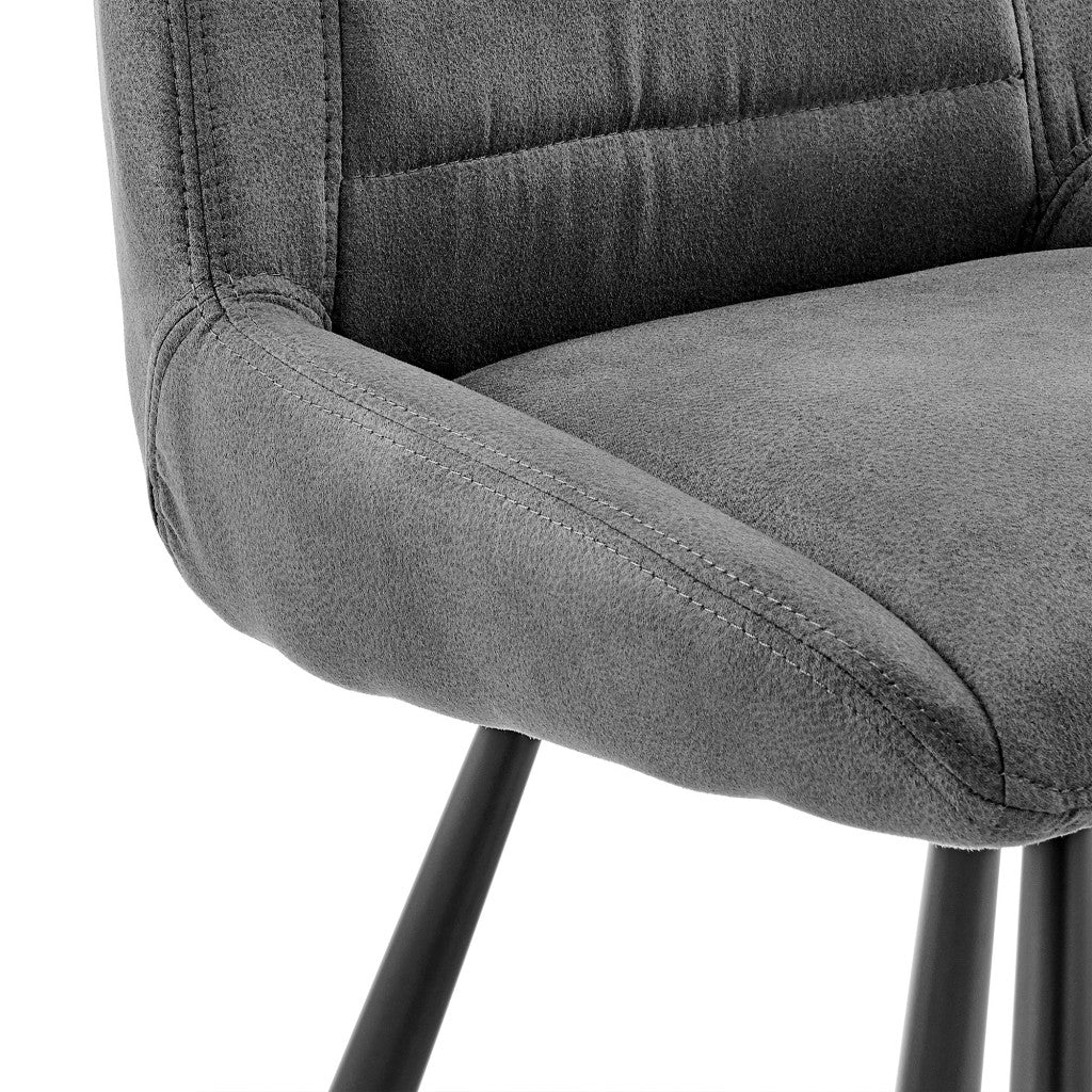 HomeRoots 30" Black Fabric and Black Metal Bar Stool