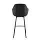HomeRoots 30" Black Faux Leather and Black Metal Swivel Bar Stool