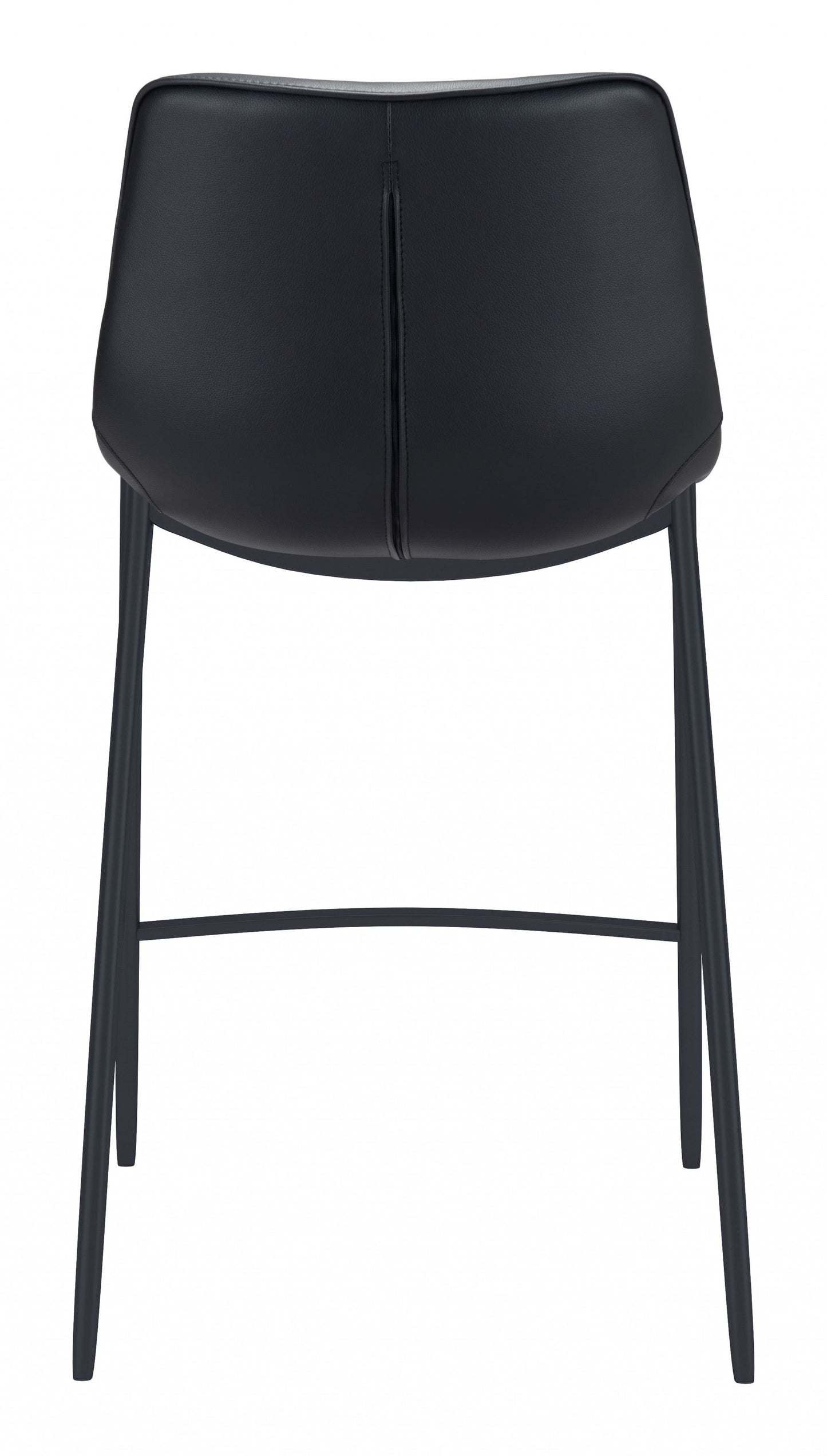 HomeRoots 30" Black Steel Low Back Bar Height Chairs in Set of Two