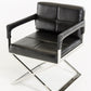HomeRoots 30" Bonded Leather and Metal Accent Chair in Black Finish